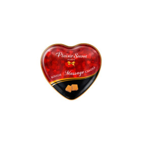 Mini bougie de massage caramel boîte coeur 35ml 